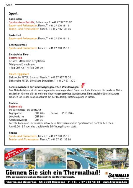 Sommerinfo - Riederalp