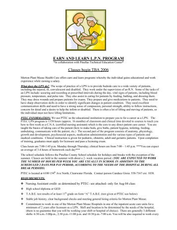 earn and learn l.p.n. program - BayCare Health System