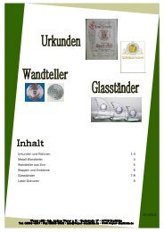 Urkunden und Rahmen 1-3 Metall-Wandteller 4 Wandteller aus Zinn ...