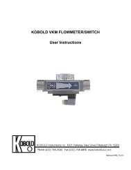 KOBOLD VKM FLOWMETER/SWITCH User Instructions