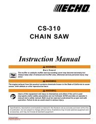 Chain Saw Instruction Manual MODEL : CS-310 - Echo Inc.