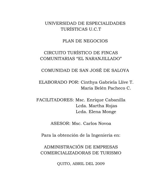 Proyecto Final Circuito Turistico El Naranjillado.pdf - Repositorio