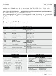 candidates approved to sit professional interview for year 2009