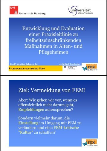 Ziel: Vermeidung von FEM! - Leitlinie FEM