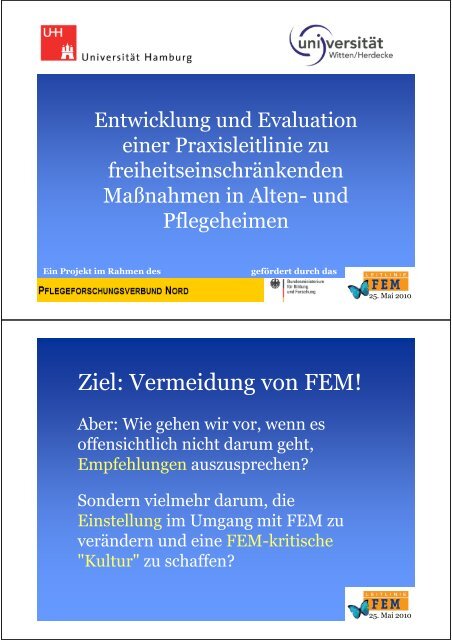 Ziel: Vermeidung von FEM! - Leitlinie FEM