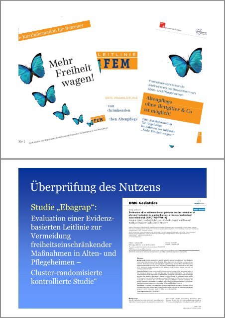 Ziel: Vermeidung von FEM! - Leitlinie FEM