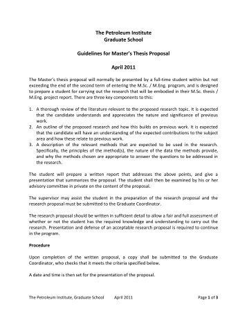 Master thesis rules
