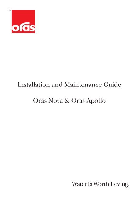 Installation And Maintenance Guide Oras Nova Oras Apollo