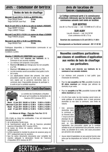 Revue Communale de Bertrix nÂ° 118