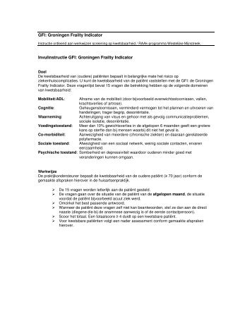 GFI: Groningen Frailty Indicator Invulinstructie GFI ... - Caransscoop