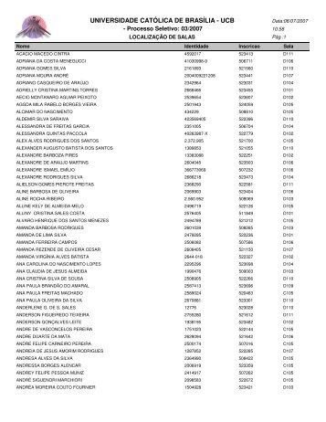 (LOCALIZA\307\303O DE SALAS) - Universidade CatÃ³lica de BrasÃ­lia