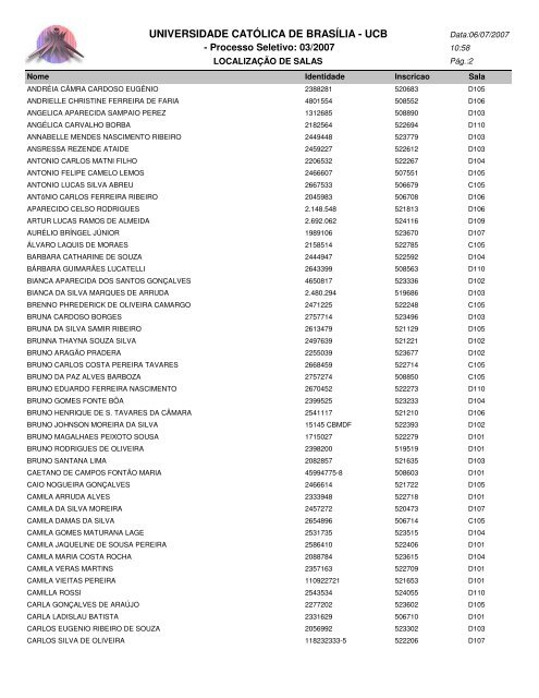 (LOCALIZA\307\303O DE SALAS) - Universidade CatÃ³lica de BrasÃ­lia