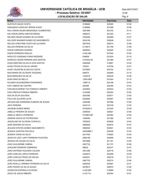 (LOCALIZA\307\303O DE SALAS) - Universidade CatÃ³lica de BrasÃ­lia