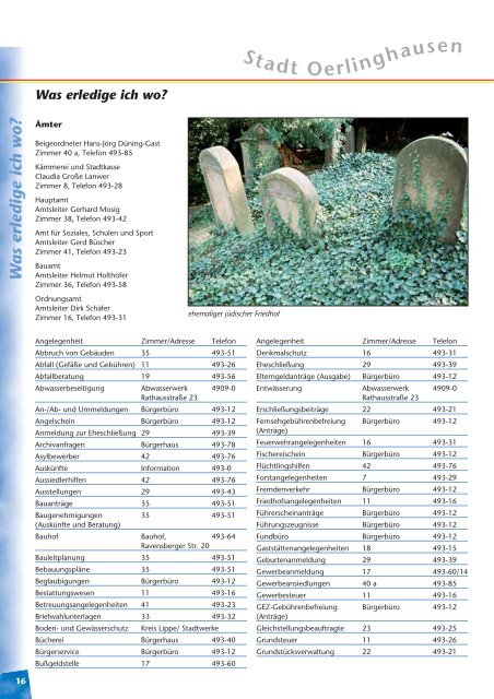 Informations-Broschüre der Stadt Oerlinghausen
