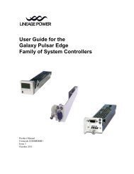 Galaxy Pulsar Edge Controller User Guide - Lineage Power