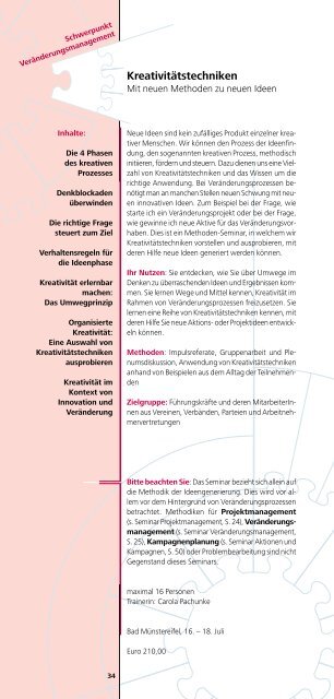 Programm 2010 Ihr Motor fÃ¼r wirkungsvolles Engagement