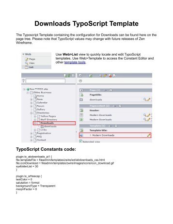 Downloads TypoScript Template - Blanche Field