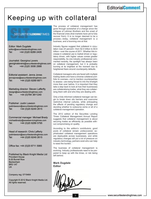 Collateral Management - Securities Lending Times