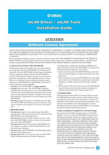 mLAN Driver/mLAN Tools Installation Guide - Yamaha