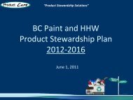 BC Paint and HHW Product Stewardship Plan 2012 ... - Product Care