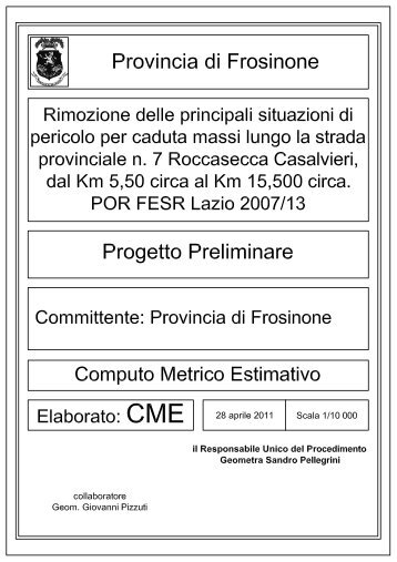 Computo metrico - Provincia di Frosinone