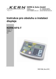 Instrukce pro obsluhu a instalaci displeje - KERN & SOHN GmbH