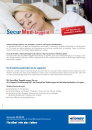 Folder SecurMed Taggeld - Donau Versicherung