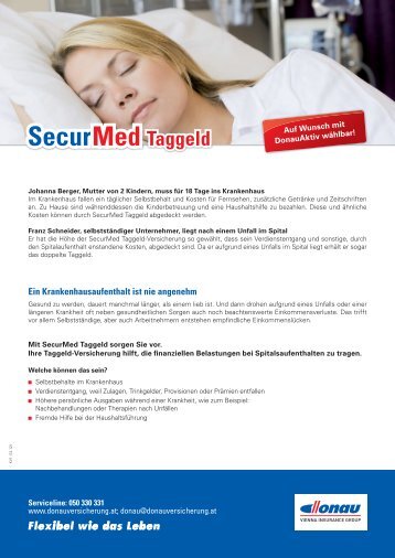 Folder SecurMed Taggeld - Donau Versicherung