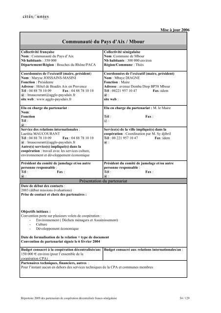 RÃ©pertoire des partenariats de coopÃ©ration dÃ©centralisÃ©e franco ...