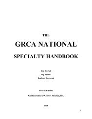 the grca national specialty handbook - Golden Retriever Club of ...