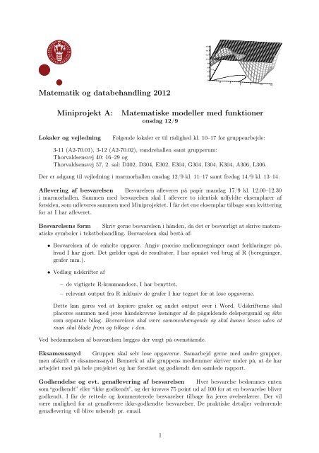 Matematik og databehandling 2012 Miniprojekt A: Matematiske ...