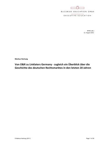 Von O&R zu Linklaters Germany â€ zugleich ein Ãœberblick Ã¼ber die ...