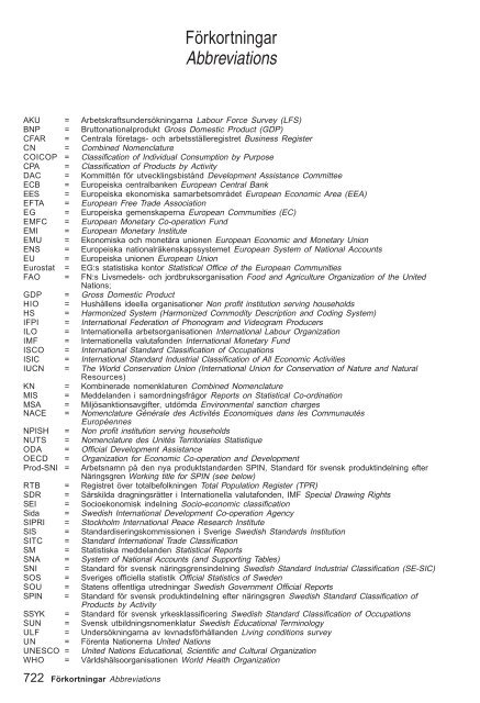 FÃ¶rkortningar Abbreviations (pdf) - Statistiska centralbyrÃ¥n