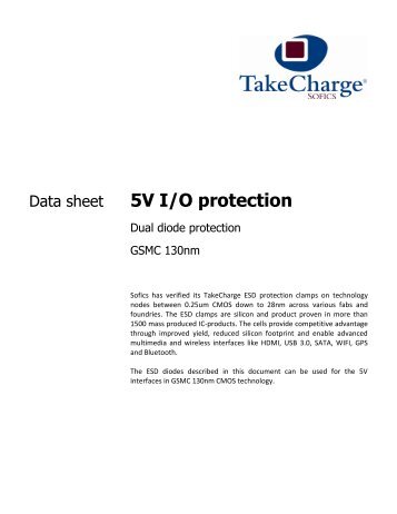 Datasheet - GSMC 130nm 5V I/O protection Dual diode ... - Sofics