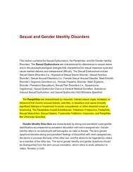 DSM Sexual and Gender Identity Disorders - Defense for SVP