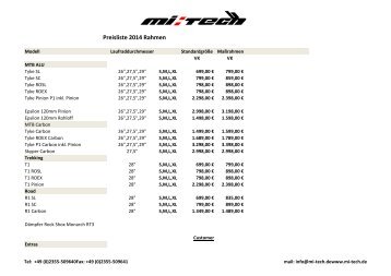 Preisliste, Stand 01/2013 - Mi Tech