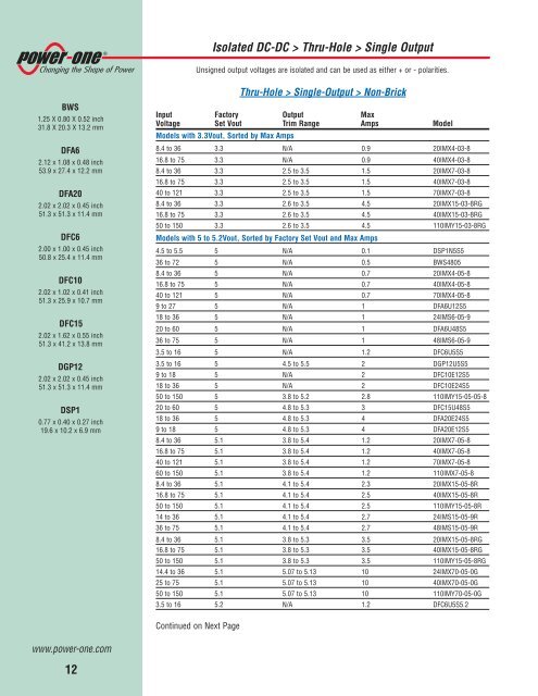 Power-One 2010 Product Update Catalog - Armspower.com