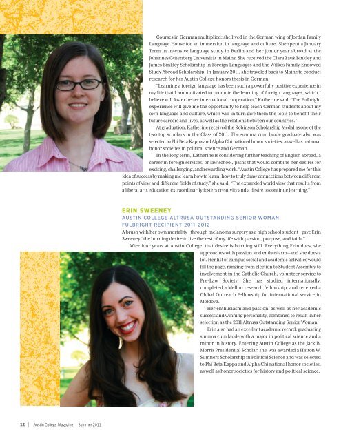 Summer 2011 - Austin College Magazine