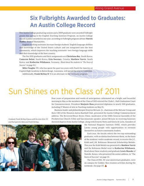 Summer 2011 - Austin College Magazine