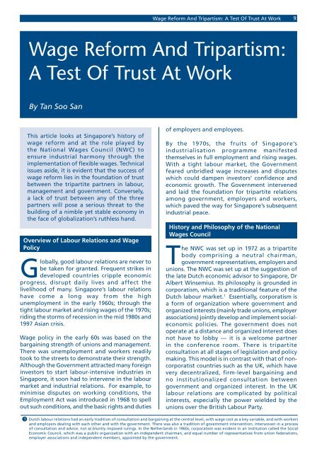 Wage Reform & Tripartism : A Test of Trust At Work - Civil Service ...