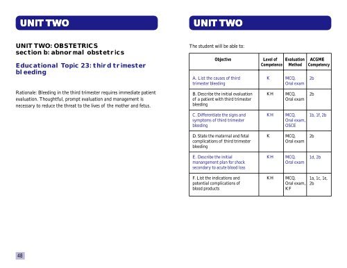 unit three - UAB - Department of Obstetrics and Gynecology