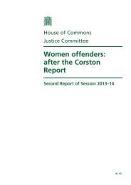 Women offenders: after the Corston Report - United Kingdom ...