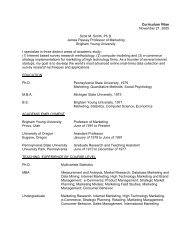 Curriculum Vitae - Marriott School