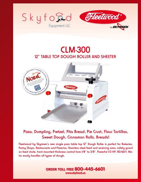 Skyfood CLM-300 Dough Roller - JES