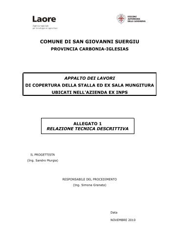 Allegato 1: Relazione tecnica descrittiva [file .pdf] - Sardegna ...