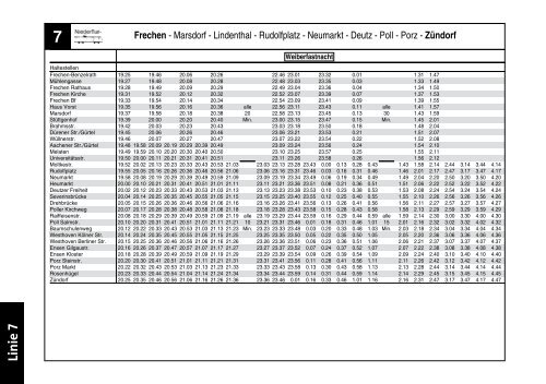 Karnevals Fahrplan der KVB - Rodenkirchen.de