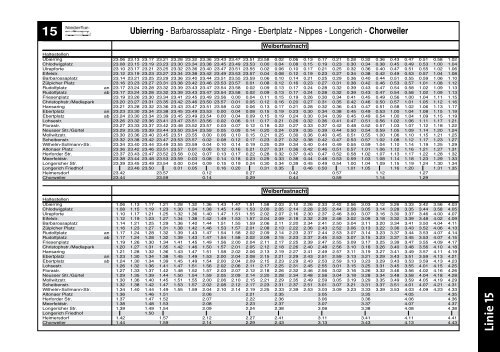 Karnevals Fahrplan der KVB - Rodenkirchen.de