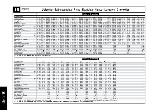 Karnevals Fahrplan der KVB - Rodenkirchen.de