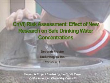 Effect of New Research on Safe Drinking Water ... - WaterRF Collab