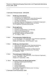 Seminarthemen im 5. Studiengang Supervision - Prof. Dr. Kornelia ...